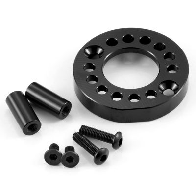 Que-T 1 Set Aluminum Motor Mount Bracket Motor Holder for Tamiya TA02 1/10 RC Car Upgrade(Black)