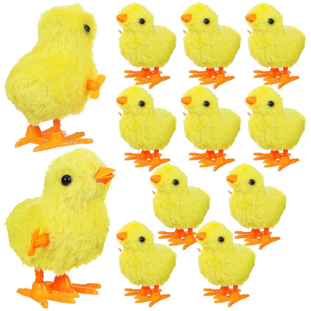 MAGICLULU 12 Pcs Wind Up Toys Plush Chicks Jumping Chick Party Favors Goody Bags
