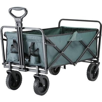 Heavy Duty Folding Wagon with All-Terrain Wheels, 220 lb Capacity Foldable Utility Cart for Camping, Beach, Grocery, and Outdoor Use