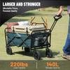 Heavy Duty Folding Wagon with All-Terrain Wheels, 220 lb Capacity Foldable Utility Cart for Camping, Beach, Grocery, and Outdoor Use view 4