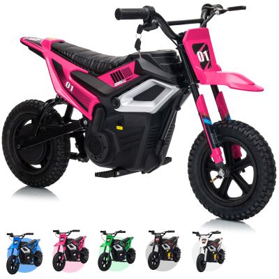 24V Electric Dirt Bike for Kids, 350w Electric Motorcycle for Kids - Up to 13.67Mile/h Long-Range, Ride on Motorcycle with Rear Wheel Suspension, 12 Miles Range, Twist Grip Throttle, Rubber Tire