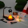 1/12 Scale Mini Realistic Camping and Picnic Model Set, Food-Play Props, Prentend-Play Accessory Set (Green Tent + Light + Ladybug + Picnic Food Items/Light-Up) view 4