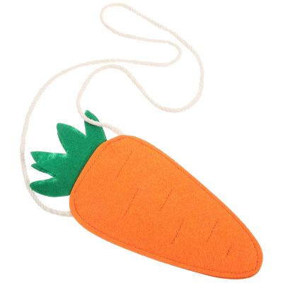 MAGICLULU Small Carrot Storage Purse, Easter Carrot Bag with Strap, Portable Purse for Girls, Bunny-Themed Storage Bag for Easter Treats and Daily Use