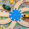 Train Track 8 Way Intersection for Brio Compatible Wooden Train, Multi-Directional Connector for Toy Trains, Smooth & Stable Fit (Blue) view 2