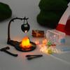 1/12 Scale Mini Realistic Camping and Picnic Model Set, Food-Play Props, Prentend-Play Accessory Set (Black Tent + Light + Ladybug + Picnic Food Items/Light-Up) view 4