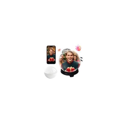 2.7" Crystal Ball Video Player, 3D Video Play Electronic Ball, Dynamic Videos Displaying Balls, DIY Digital Photo Videos Player with Electronic Screen for Couple, Pet, Holiday Memory (WiFi ver White)