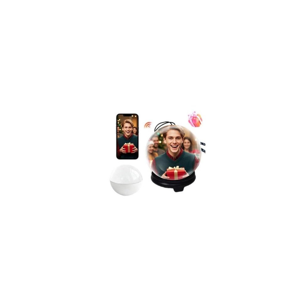 2.7" Crystal Ball Video Player, 3D Video Play Electronic Ball, Dynamic Videos Displaying Balls, DIY Digital Photo Videos Player with Electronic Screen for Couple, Pet, Holiday Memory (WiFi ver White)