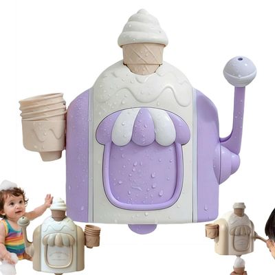 Bath Ice Cream Foam Maker, Bath Bubble Ice Cream Maker Baths Toy, Icecream Foam Machine, Icecream Themed Bubble Making Toy Water Play Set for Toddlers Boys Girls (Purple w/Box)