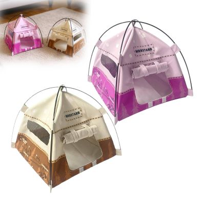 1:12 Miniature Cute Tent, Miniature Doll Camping Model Tents, Movable Decorative Scene Accessories Photography Props Toys Display (Brown+Pink 2pcs)