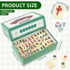 Tcwhniev Mini Mahjong Travel Set, Mahjong Set Portable Chinese Traditional Board Game with 2 Dice and 146 Tiles for Leisure Travel Party Family Games view 2