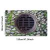 3D Hole Rug Pet Toy, Front Door Mat Indoor Outdoor Entrance, 3D Optical Illusion All-Weather Ground Crack Doormat (D1, 80x120 cm) view 2