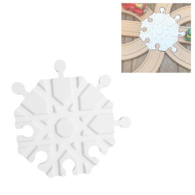 Train Track 8 Way Intersection for Brio Compatible Wooden Train, Multi-Directional Connector for Toy Trains, Smooth & Stable Fit (White)