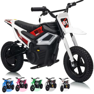 24V Electric Dirt Bike for Kids, 350w Electric Motorcycle for Kids - Up to 13.67Mile/h Long-Range, Ride on Motorcycle with Rear Wheel Suspension, 12 Miles Range, Twist Grip Throttle, Rubber Tire