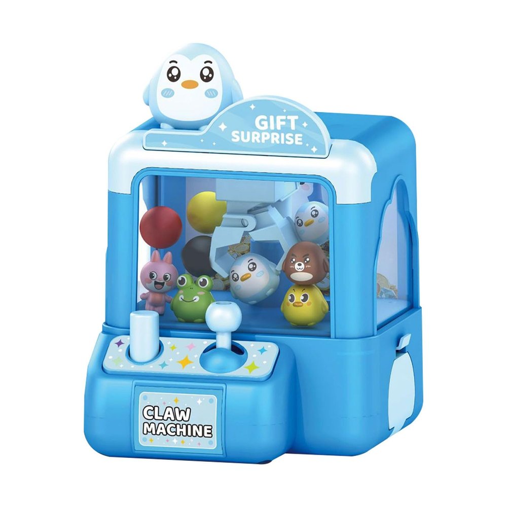 Animal Themed Mini Claw Machine Toy, 2026 Claw Machine with Cute Animal Prizes, Portable Home Arcade Games with Grabber Joystick, Funny Birthday Christmas Party Interactive Gifts (Blue, One-Size)