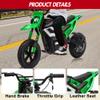 24V Electric Dirt Bike, 350w Kids Motorcycle, 13.67 Mph, Ride on Motorcycle with Rear Wheel Suspension, 12 Miles Range, Twist Grip Throttle, Music & Bluetooth, Birthday & Xmas Gifts, Green view 3