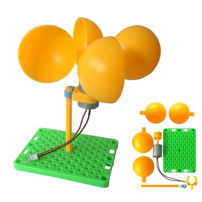 1 Pcs Vertical Axis Mini Wind Turbine Generator Kit, DIY DC Wind Power Model, STEM Science Experiment Kit for Students, 0.0110V Micro Wind Generator, Hands-On Demo Toy(1 Pcs+RED LED)