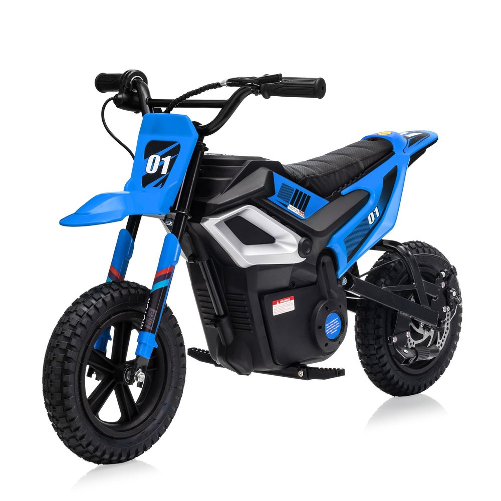 24V Electric Dirt Bike, 350w Kids Motorcycle, 13.67 Mph, Ride on Motorcycle with Rear Wheel Suspension, 12 Miles Range, Twist Grip Throttle, Music & Bluetooth, Birthday & Xmas Gifts, Blue
