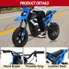 24V Electric Dirt Bike, 350w Kids Motorcycle, 13.67 Mph, Ride on Motorcycle with Rear Wheel Suspension, 12 Miles Range, Twist Grip Throttle, Music & Bluetooth, Birthday & Xmas Gifts, Blue view 3