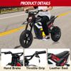24V Electric Dirt Bike, 350w Kids Motorcycle, 13.67 Mph, Ride on Motorcycle with Rear Wheel Suspension, 12 Miles Range, Twist Grip Throttle, Music & Bluetooth, Birthday & Xmas Gifts, Black view 2