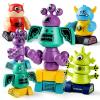 Haoshoon Magnetic Robot Building Toys for Kids 3-8, STEM Magnetic Monster Set, DIY Stacking Robots with Storage Box, Ideal Birthday for Boys Girls Age 3 4 5 6 7 8 view 1