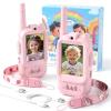 2-Pack Kids Video Walkie Talkies HD Camera 4-Effect Voice Changer, Rechargeable Long-Range 2-Way Radios, 400 m Open Field, Eco ABS, Indoor Outdoor Camping Toy, Gift for Boys Girls 3-12(Pink) view 1