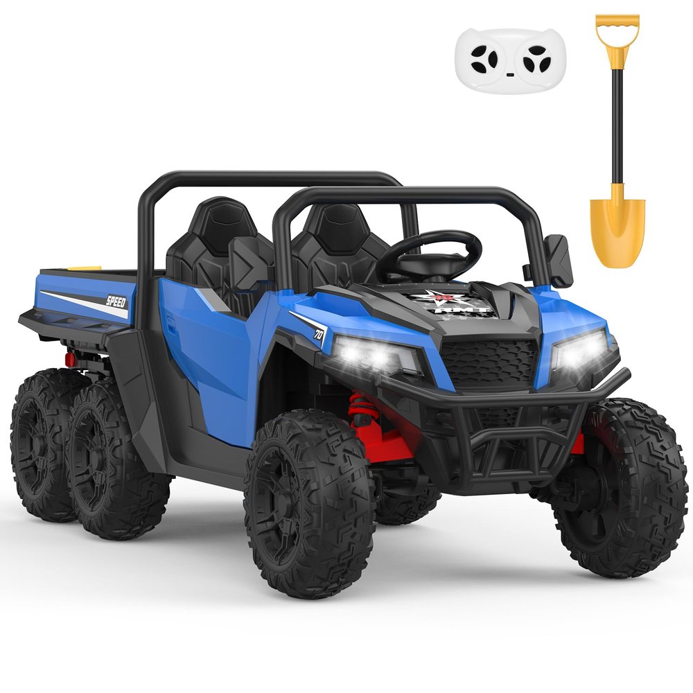 24V Kids Ride-on Dump Truck with Remote Control, Electric Dump Bed & Shovel, Music Player & Key Start, Safety-Focused Ride-on Car, Ideal Gift for Boys and Girls