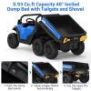 24V Kids Ride-on Dump Truck with Remote Control, Electric Dump Bed & Shovel, Music Player & Key Start, Safety-Focused Ride-on Car, Ideal Gift for Boys and Girls view 3