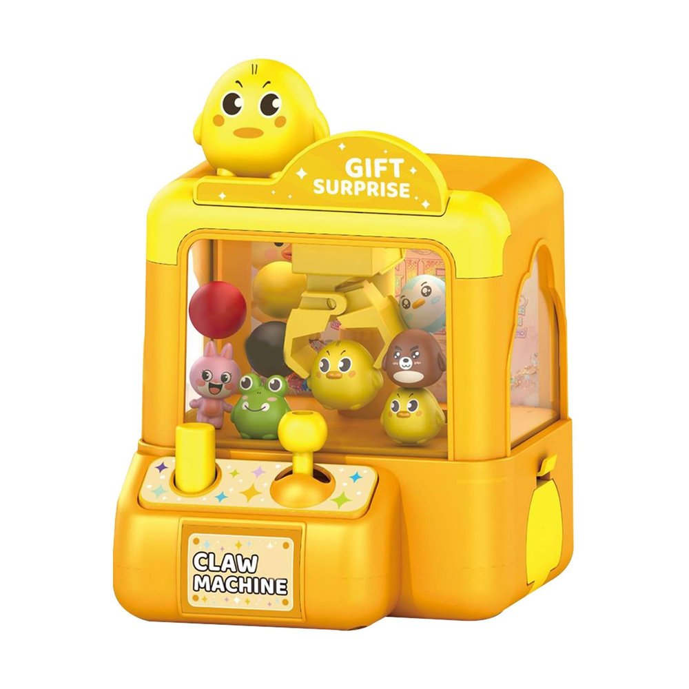 Animal Themed Mini Claw Machine Toy, 2026 Claw Machine with Cute Animal Prizes, Portable Home Arcade Games with Grabber Joystick, Funny Birthday Christmas Party Interactive Gifts (Yellow, One-Size)