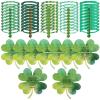 Landical 50 Sets St. Patrick's Day Party Favors Include Irish Green Clover Bracelets Lucky Charm Shamrock Pendant Bracelets Greeting Cards for Friends St. Patrick's Day Party Supplies (Lucky Clover) view 1