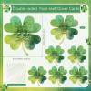 Landical 50 Sets St. Patrick's Day Party Favors Include Irish Green Clover Bracelets Lucky Charm Shamrock Pendant Bracelets Greeting Cards for Friends St. Patrick's Day Party Supplies (Lucky Clover) view 3