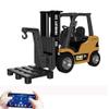 1/64 Scale Remote Control Forklift - RC Forklift Truck, 2 in 1 Transformable Lift Fork & Hook, Full Proportional Mini RC Construction Toy with Lights & Sounds for Kids Adults (Yellow 1pcs) view 1