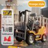 1/64 Scale Remote Control Forklift - RC Forklift Truck, 2 in 1 Transformable Lift Fork & Hook, Full Proportional Mini RC Construction Toy with Lights & Sounds for Kids Adults (Yellow 1pcs) view 2