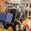 1/64 Scale Remote Control Forklift - RC Forklift Truck, 2 in 1 Transformable Lift Fork & Hook, Full Proportional Mini RC Construction Toy with Lights & Sounds for Kids Adults (Yellow 1pcs) view 3