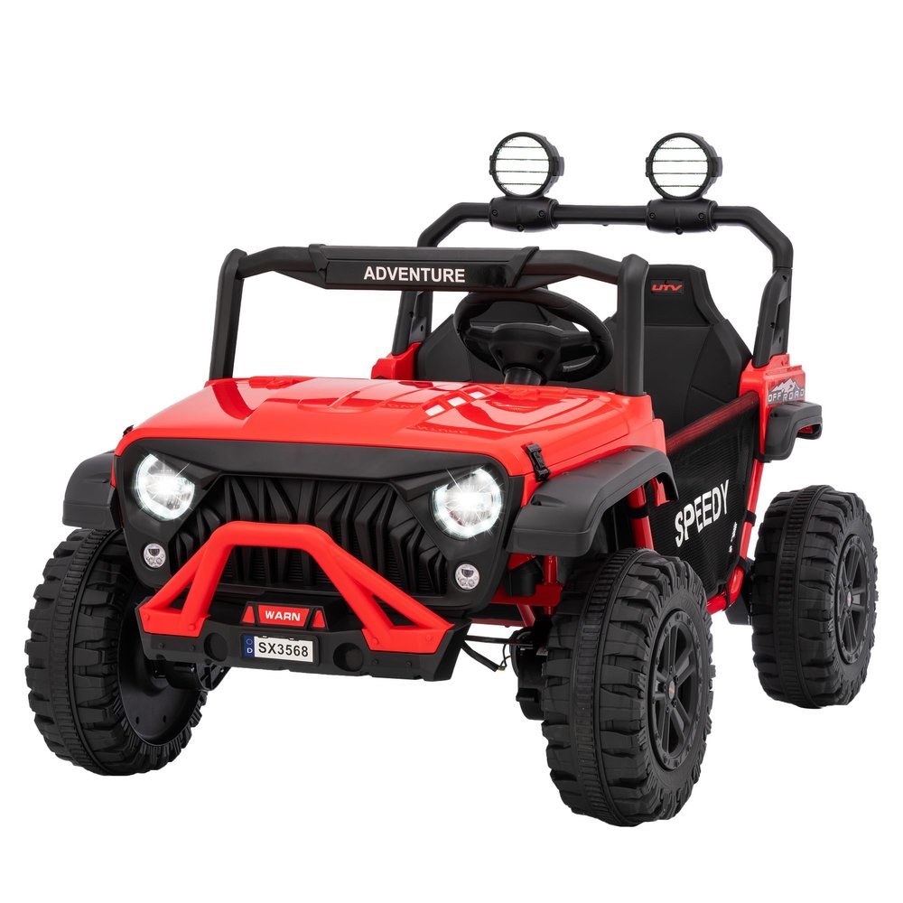 24V 4WD Kids Electric Truck, 2-Seater Remote Control Ride-on, 3 Speeds, Spring Suspension, 5MPH, Dual Storage, LED Lights & Music Player, Ideal Gift for Boys and Girls