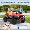 24V 4WD Kids Electric Truck, 2-Seater Remote Control Ride-on, 3 Speeds, Spring Suspension, 5MPH, Dual Storage, LED Lights & Music Player, Ideal Gift for Boys and Girls view 4