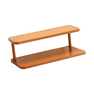 AFXGUSD Wood Display Riser Stand Collectibles Display Stand Double Layers Simple Gift Easy to Clean Jewelry Rack for Bathroom Dolls , S
