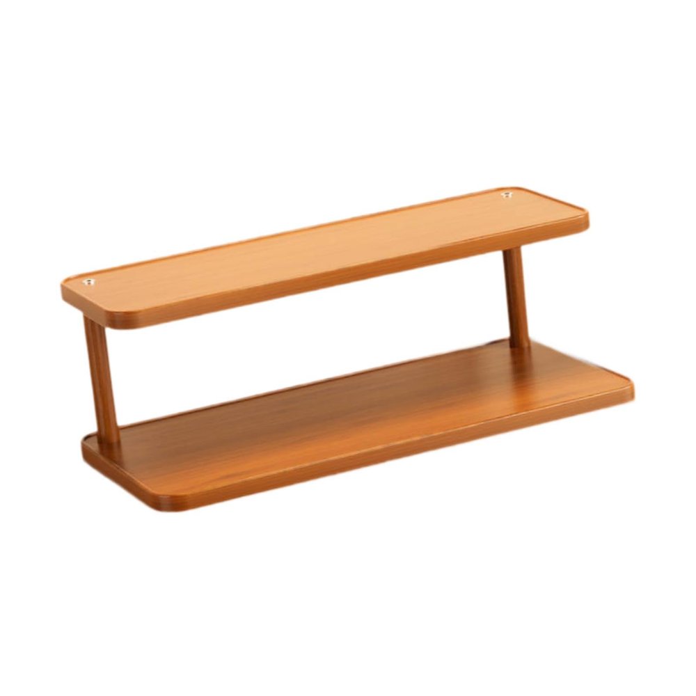AFXGUSD Wood Display Riser Stand Collectibles Display Stand Double Layers Simple Gift Easy to Clean Jewelry Rack for Bathroom Dolls , S