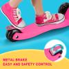Foldable 3-Wheel Scooter for Kids Ages 3-6, & Stable Beginner Toddler Scooter, Aluminum & Plastic Deep Blue Design, Easy Storage & Carrying view 3