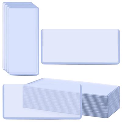 60Pcs PVC Transparent Rigid Plastic Banknote Protector Waterproof Currency Display Organiser Suitable for Collectors(173 x 75mm)