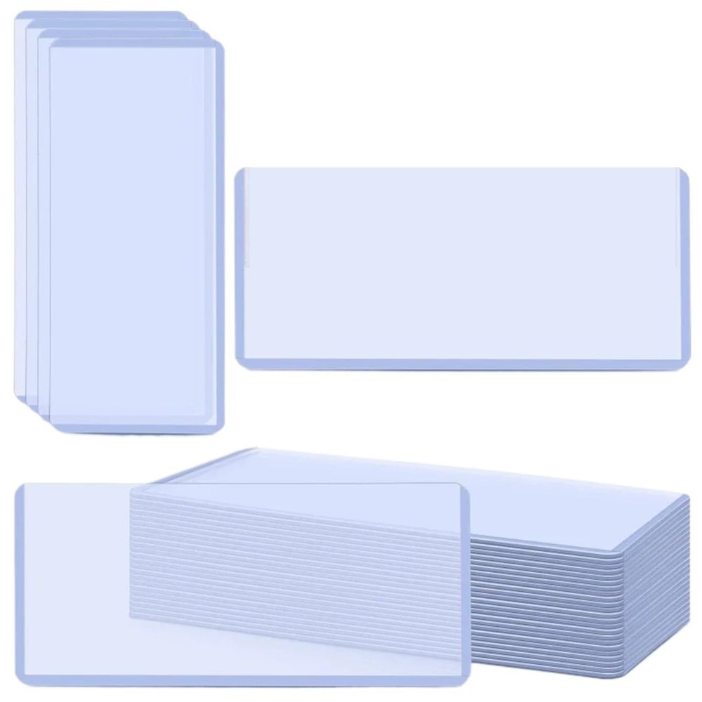 60Pcs PVC Transparent Rigid Plastic Banknote Protector Waterproof Currency Display Organiser Suitable for Collectors(173 x 75mm)