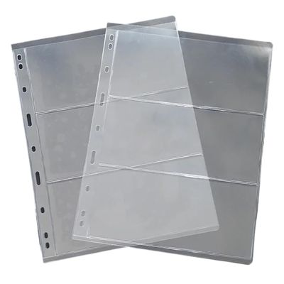 36Pcs 3 Pocket Currency Sleeve Holding Collection Album Page Protector for Collectors