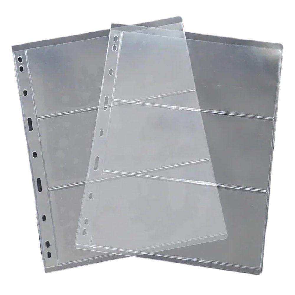 36Pcs 3 Pocket Currency Sleeve Holding Collection Album Page Protector for Collectors