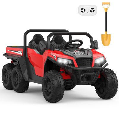 24V Kids Ride-on Dump Truck with Remote Control, Electric Dump Bed & Shovel, Music Player & Key Start, Safety-Focused Ride-on Car, Ideal Gift for Boys and Girls