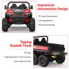 24V Kids Ride-on Dump Truck with Remote Control, Electric Dump Bed & Shovel, Music Player & Key Start, Safety-Focused Ride-on Car, Ideal Gift for Boys and Girls view 4