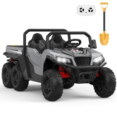 24V Kids Ride-on Dump Truck with Remote Control, Electric Dump Bed & Shovel, Music Player & Key Start, Safety-Focused Ride-on Car, Ideal Gift for Boys and Girls