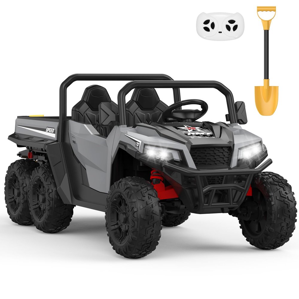24V Kids Ride-on Dump Truck with Remote Control, Electric Dump Bed & Shovel, Music Player & Key Start, Safety-Focused Ride-on Car, Ideal Gift for Boys and Girls