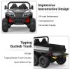 24V Kids Ride-on Dump Truck with Remote Control, Electric Dump Bed & Shovel, Music Player & Key Start, Safety-Focused Ride-on Car, Ideal Gift for Boys and Girls view 4