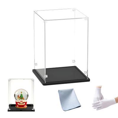 16x20x4in(LxWxH) Clear Acrylic Display Case,2 Set Self-Assemble Showcase for Collectibles, Action Figures, Dolls - Alternative Glass Box for Commemorative Gifts