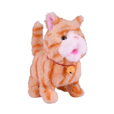 Garende Interactive Toy Figure with Record Repeat Electric Walking Cat Toy for Kids, Yellow