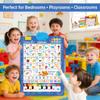 2026 New Bilingual Interactive Wall Chart for Kids English and Spanish Wall Chart for Kids,ABCs, Numbers, Animal Words & Piano,forInteractive Touch Learning Toy for Toddlers 16 (Blue) view 2